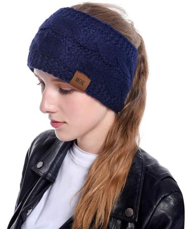 Simoda 4 Pieces Women Winter Warm Fuzzy Fleece Lined Headband Thick Cable knitted Ear Warmer Headwrap (#1) - Buy Online on GoSupps.com