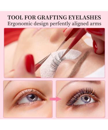 Professional Pink Eyelash Extension Tweezers Kit with Storage Case - Includes 2 Black Tweezers and Display Stand for Makeup Artists - Buy Online on GoSupps.com