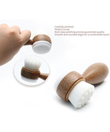 Besreey Double Sided Face Brush | Manual Face Wash Brush Facial Cleansing Brush Soft Bristles Face Cleansing And Exfoliation Scrubber for Women - Buy Online on GoSupps.com
