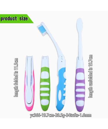 Buy WJRQD Foldable Travel Toothbrush Set - Portable Soft Bristle Brush with Case for Camping School & Travel - 4 Pack (Blue Pink Green Purple) - Buy Online on GoSupps.com