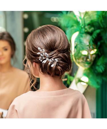 6-Piece Rhinestone Bride Hair Pins - Crystal Wedding Hair Accessories for Women - Silver Bridesmaid Hair Piece - Buy Online on GoSupps.com