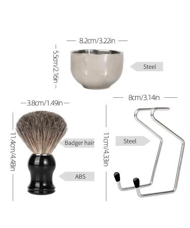 Premium Men's Wet Shaving Razor Set with Brush Holder Soap Shell & Cleaning Tools - Roof Hair Shaving Brush Gift Set for Smooth Shaves - Buy Online on GoSupps.com