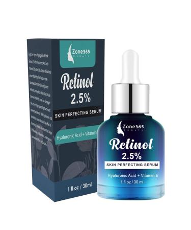 Zone - 365 Retinol Serum for Face, Anti Aging Serum with Hyaluronic Acid and Vitamin E for All Skin Types