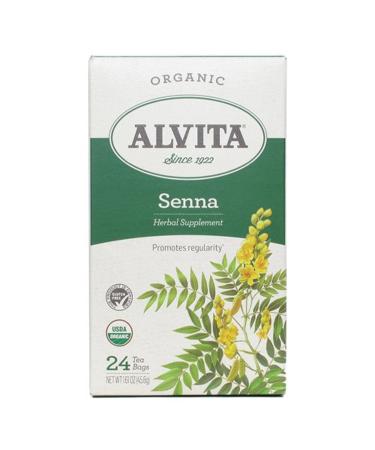 Alvita Organic Senna Herbal Tea - Made with Premium Quality Organic Senna Leaves, And A Mild Bitter Flavor, 24 Tea Bags