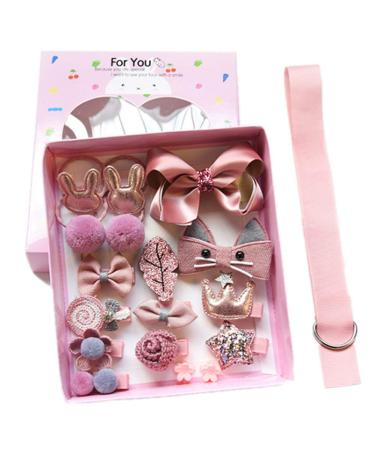 CHTENG Kids Hair Clips Bow Butterfly Elastic Bands Hair Accessories Barrettes for Cute Baby (B Dark Pink)