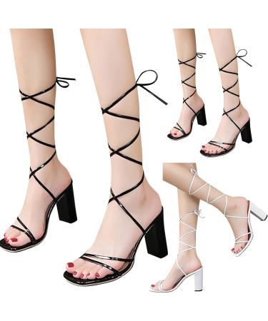 Buy XTZYGLFD Women s Spring Summer High Heel Chunky Sandals - Open Lace Breathable Sexy Style - Black Size 5 UK - Buy Online on GoSupps.com
