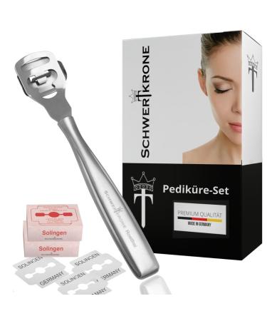 Schwertkrone callus plane stainless steel with 20 replacement callus plane blades from Solingen
