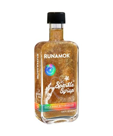 Runamok Sparkle Syrup - Authentic & Pure Vermont Maple Syrup with Sparkles | Natural Sweetener | Great for Pancakes, Beverages, Fresh Fruit & Dessert Toppings | 8.45 Fl Oz (250mL)