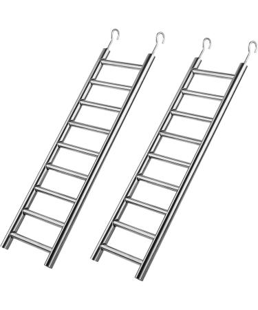 Gekmor 2 Pack Parrot Ladders - 9 Steps Stainless Steel Rustproof Non-Slip Perfect Bird Cage Accessories for Nymphensittich Cacadu & Love Birds - Buy Online on GoSupps.com