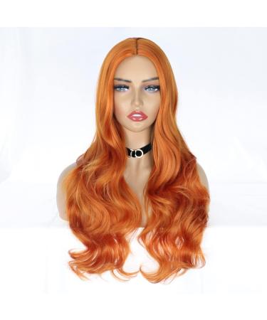 Colorfulpanda Long Wavy Orange Ginger Wig for Women - Realistic Synthetic Hair for Everyday and Halloween Parties - Buy Online on GoSupps.com