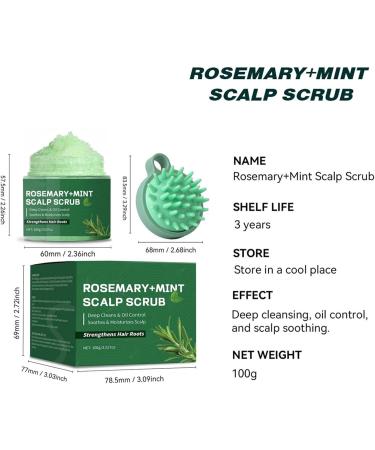 gifyym Rosemary Clarifying Hair Scrub for Buildup Removal Hair with silicone massager for women Promote for prone greasy and dry itchy 100g - Buy Online on GoSupps.com