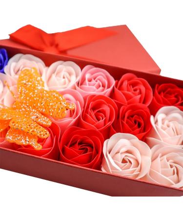 JIALEEY 33 PCS Floral Scented Bath Soap Rose Flower Petals Essential Oil Set - Perfect Valentine's Day Gift for Her - Buy Online on GoSupps.com