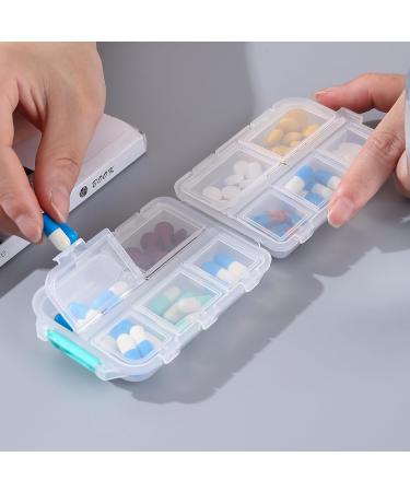 Zuihug Travel Pill Organizer - 10 Compartment Portable Pill Box Compact Wallet Holder Ideal for Storage - White - Buy Online on GoSupps.com