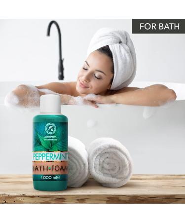Relaxing Bathing Foam with Essential Peppermint Oil 1000ml | Wellness Aromatherapy & Spa Experience for Good Sleep and Body Care - Buy Online on GoSupps.com