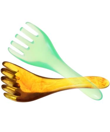 Aboofan 2st massage device with five claws beeswax Guasha-Kamm tools Face tools for skin care combats skin care tools scalp massager body scratching collecting spa 17x5.5cm As shown