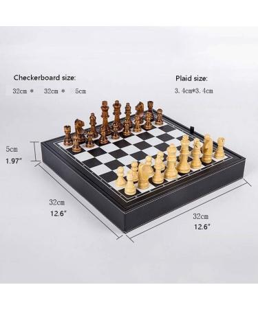 Chess Board Chess Queen-Size high-Grade Solid Wood Children's Adult Beginner Competition Special Black and White checkerboar(Puzzle Entertainment Family) - Buy Online on GoSupps.com