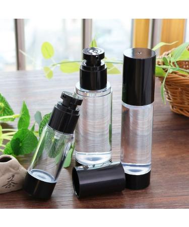 3x Black Airtight Refillable Plastic Bottles (50ml) for Creams Lotions Toners & Travel Ideal for Cosmetics & Hygiene - Buy Online on GoSupps.com