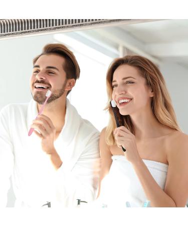Shop WLLHYF Extra Soft Micro Nano Toothbrushes - 10000 Bristles for Sensitive Gums | Painless Brushing for Kids & Adults - Black/Pink - Buy Online on GoSupps.com