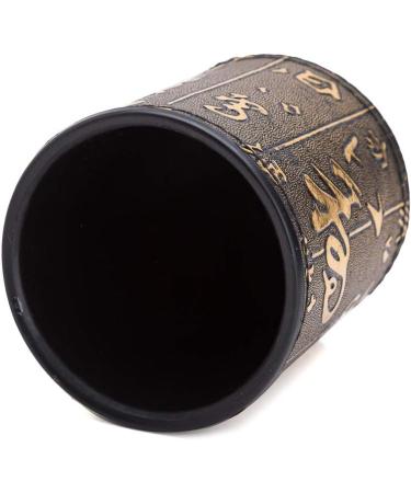 THY COLLECTIBLES PU Leather Dice Cup Set with 5 Dices - Chinese Calligraphy Design for Yahtzee, Craps, Backgammon - Professional Dice Shaker Cup - Buy Online on GoSupps.com