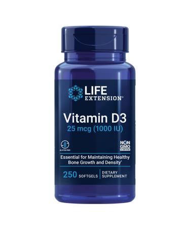 Life Extension Vitamin D3 25 mcg (1000 IU) 250 Softgels