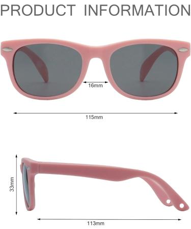 FOURCHEN Flexible Polarized Baby Sunglasses with Strap | Toddler & Infant Age 0-3 | Pink - Buy Online on GoSupps.com