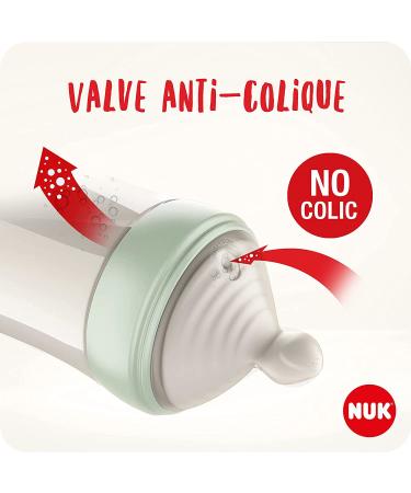 Nuk First Choice+ Baby Bottles Starter Set | Glass & Silicone | 0-6 Months | 4 Bottles with Temperature Control | Anti-Colic System | BPA-Free | Complete 5-Part Set - Buy Online on GoSupps.com