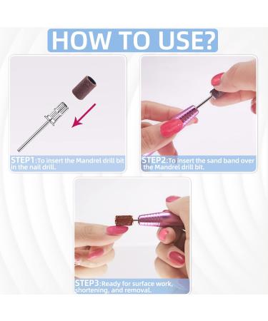 RedFlow 300 Pcs Sanding Bands #80#120#180 Coarse Fine Grit Efile Sand Set for Nail Drill with Nail Drill Bit - Ideal for Natural and Acrylic Nails (Set 2) - Buy Online on GoSupps.com