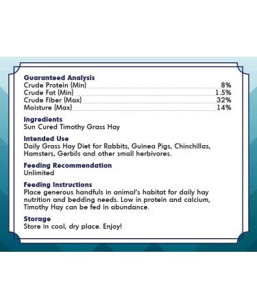 Grandpa's Best Timothy Hay Bale 10lb - Premium Quality for Small Pets - Buy Online on GoSupps.com