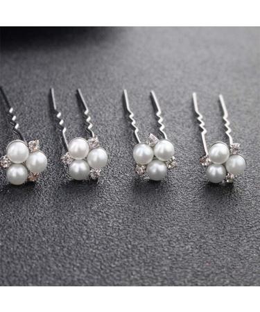 Anglacesmede Crystal and Pearl Bridal Hair Pins - Wedding Headpiece for Women and Girls (Silver) - Buy Online on GoSupps.com
