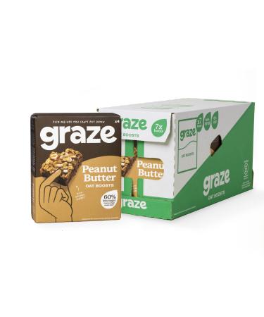 Graze Peanut Butter Oat Boost Bars - Vegan Snacks with Whole Oats - Packaging may vary - (28 Snacks - 7 Packs of 4 x 30g) Peanut Butter & Chocolate 28 Count (Pack of 1)