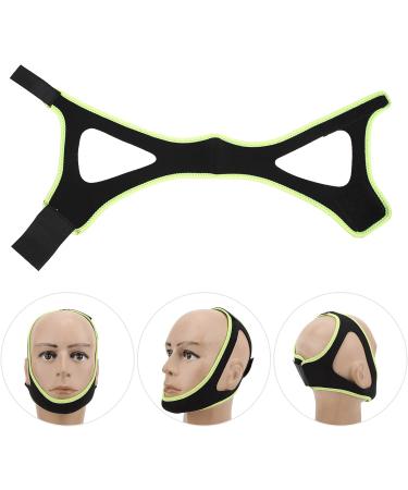 Special Triangular Design Chin Strap for Snoring Prevention - Black Fluorescent Green Edge - Buy Online on GoSupps.com