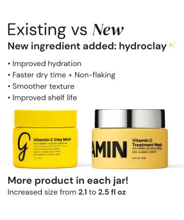 Gleamin Vitamin C Clay Mask with Turmeric - Deep Cleansing Acne Treatment | 2.1 Oz - Buy Online on GoSupps.com