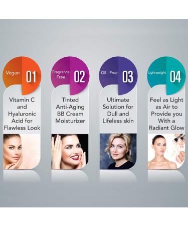 BB Cream Tinted Moisturizer with Hyaluronic Acid and Vitamin C (Light) 1 Fl Oz (Pack of 1) Light - Buy Online on GoSupps.com