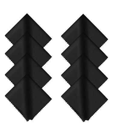 Glasses cleaning towels - 8 pieces of microfiber cloths 15 * 18cm glasses cleaning cloth lint -free microfiber display cloth for cleaning glasses smartphones camera (black)