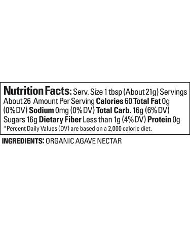 Organic Agave Sweetener | AGAVE IN THE RAW 18.5 OZ. Bottle | Natural Sweetener | 1 Pack - Buy Online on GoSupps.com