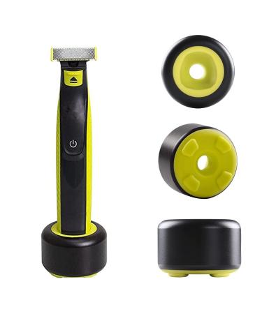 Shaver Razor stand for Philips Norelco One Blade QP2520 & QP2630,Aluminum Alloy Men's Shaving Stand for Bathroom Sink, Desk, Counter, Dresser, or Travel (Green+Black)