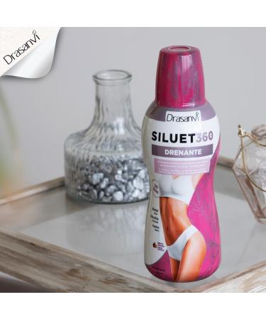 Drasanvi SILUET 360 Drainage Syrup 600 ml 30 days supplement for easier weight loss with juniper birch orthopedifone green tea horsetail and green nettle plum flavor - Buy Online on GoSupps.com