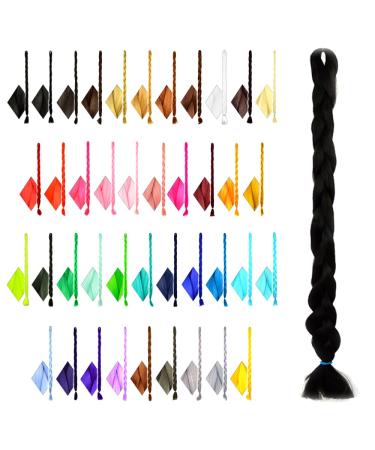 Mybraids 1-colored premium braid hair 2m long for rasta braids dreads crochet twist box braids cornrows artificial hair extensions braiding hairstyles (2-on natural black)