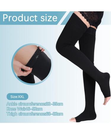 Medical Compression Stockings for Post-Op & Delivery | 23-32 mmHG Support for Varicose Veins & Edema | Unisex Black XXL - Buy Online on GoSupps.com