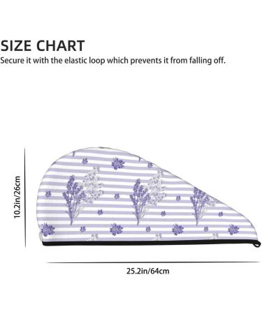 Stripes & Sprigs Lavender Microfiber Hair Towel | Super Absorbent Coral Velvet Wrap for Long Curly & Thick Hair - Buy Online on GoSupps.com