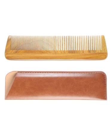 Onedor Handmade 100% Natural Green Sandalwood Hair Combs - Anti-Static Sandalwood Scent Natural Hair Detangler Wooden 2 in 1 Comb (Fine with Wide Tooth)