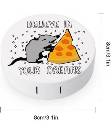 Believe in Your Dreams Round Case For Contact Lens Kit Storage Box with Mirror Printed - Buy Online on GoSupps.com