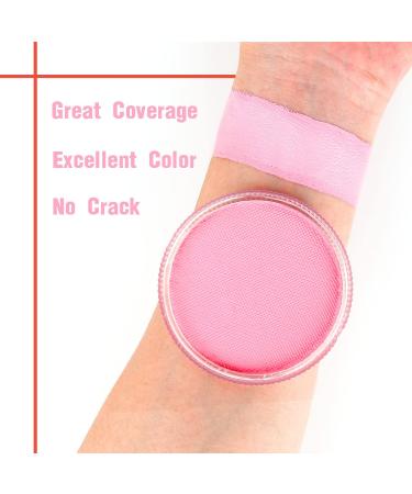 Bowitzki 30g Professional Water Based Face Paint | Safe for Kids and Adults | Light Pink Split Cake Single Color - Buy Online on GoSupps.com