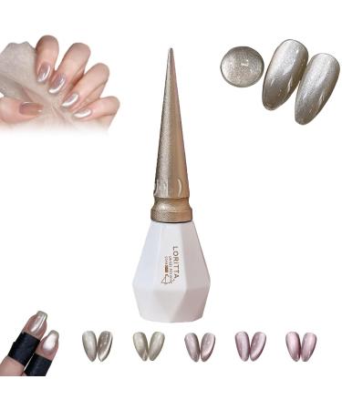 Rolita Gel Polish Rolita Nail Polish Rolita Gel Polish 15ml Nude Ice-Clear Jade Gel Glitter Crystal Gel Nail Polish with Magnet Jelly Gel Nail Polish DIY at Home Crystal Cat Eye Gel Polish(Y-23)