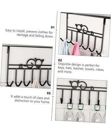 WHAMVOX College Essentials 7 Door Hook s Robe Hanger Stainless Steel Hangers Storage Racks Shelf Office No Punching 42X22CM Black - Buy Online on GoSupps.com