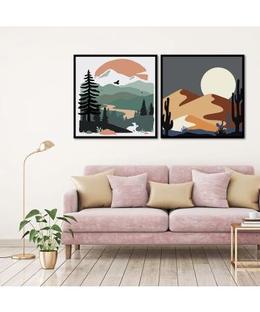 2 Pack Kids Frame Paint by Number Set | Easy Acrylic Watercolor Painting Kit for Ages 4-8 | Includes Frames | Mountain Sun Design - Buy Online on GoSupps.com