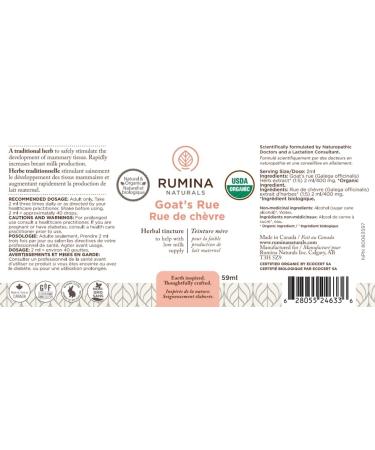 Goats Rue Lactation Supplement Certified Organic Herbal Breastfeeding Supplement To Boost Your Breastmilk Supply (Helps Build Breast Tissue) - Fenugreek Free Non-GMO Vegan All Natural Made in Canada (2oz / 59 ml) 59 ml (Pack of 1) - Buy Online on GoSupps.com
