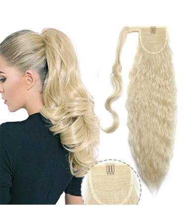 Ponytail extensions hair parts braid hair extension cheap corn wave ponytail extensions clip in extensions such as real hair 20 "(50cm) 90 grams # bleich blonde 20" (50cm) -90g # blonde-1