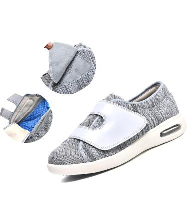 Men's Diabetic Edema Shoes - Lightweight Wide Sneakers for Elderly with Plantar Fasciitis - Adjustable Strap - Blue - Buy Online on GoSupps.com