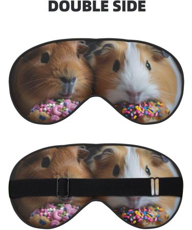 SSIMOO Guinea Pigs & Cupcakes Sleep Mask | Adjustable Breathable Eye Mask for Comfortable Sleep | Fashionable Black Design - Buy Online on GoSupps.com